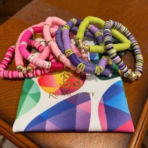 Rustic cuff stretch bracelet set